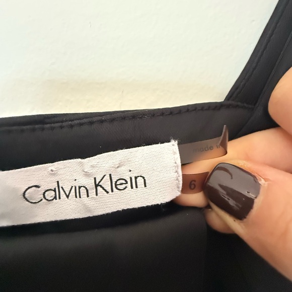 Calvin Klein Black Midi atin look Dress - Picture 6 of 7